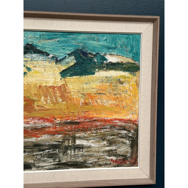 Ragnar Godin, Abstract Landscape, 1968, Oil Painting on Panel, Framed For Sale - Image 6 of 18