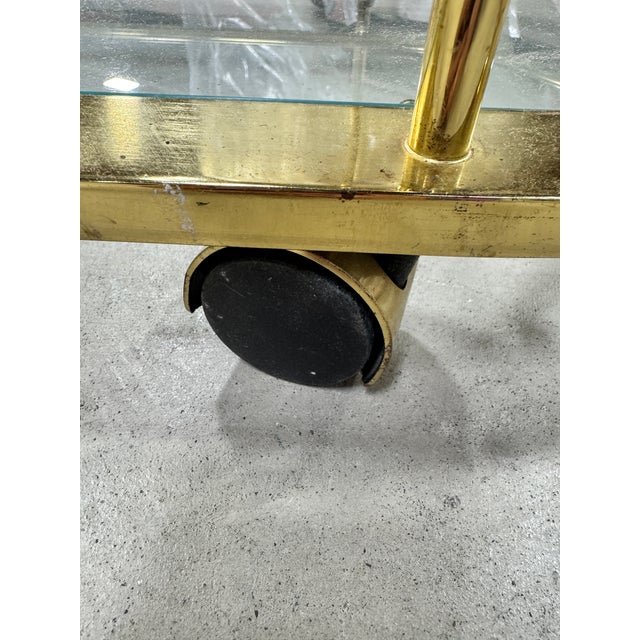 1970s Milo Style Brass Bar Cart For Sale - Image 10 of 12