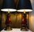 Pair of 21st Century Brass and Ceramic Burgundy Baluster Lamps For Sale - Image 4 of 10