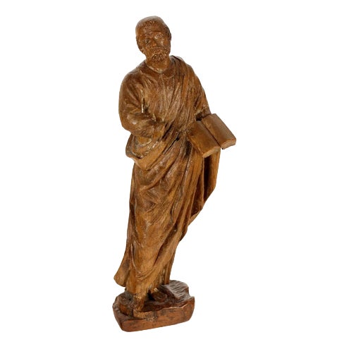 Figure of Philosopher Wooden Sculpture For Sale