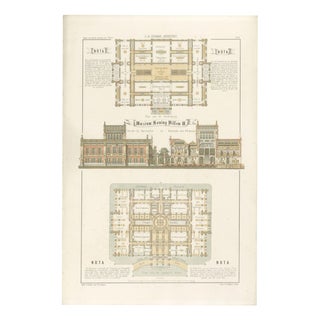 Dutch Museum King Willem III Architecture Print attributed to Leliman, 1860s For Sale