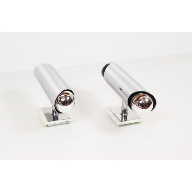 Metal Chrome Wall Lamps in the style of Sciolari, 1980s, Set of 2 For Sale - Image 7 of 10
