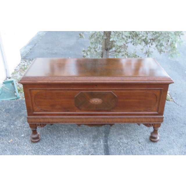 Caswell Runyan Early 1900s Cedar Chest Blanket Trunk Bench For Sale - Image 12 of 13
