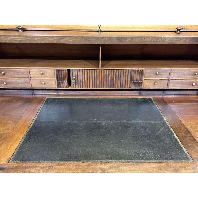 Louis XVI Roll-Top Desk in Mahogany and Walnut with Cloverleaf Locks For Sale - Image 14 of 18