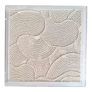 Organic Shapes in Wood Beads Linear Line Art Rheta Maeve Wall Art in Custom Acrylic Box Frame by Made Goods