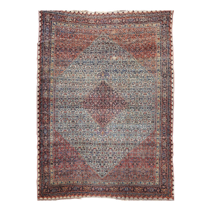 19th Century Persian Bidjar Oversize Rug, Antique Wool Geometric Design