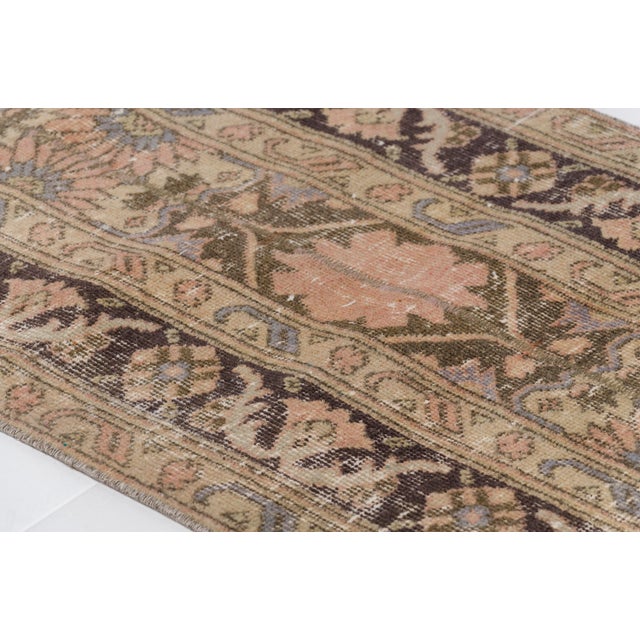 Mid 20th Century Handknotted Oushak Runner Rug For Sale - Image 4 of 10
