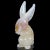 Beautiful vintage Murano hand blown opalescent white and caramel Italian art glass bunny rabbit sculpture / figurine....