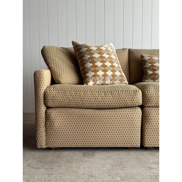 1970s Modernist Diamond-Jacquard Sofa Attributed to Charles Pfister for Knoll, 1970s For Sale - Image 5 of 18