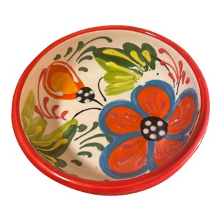 Boho Trinket Dish Colorful Hand Painted in Spain For Sale