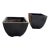 Late 20th Century Large Minimalist Modern Cast Iron Planters With Deep Metallic Glaze - Set of 2 For Sale
