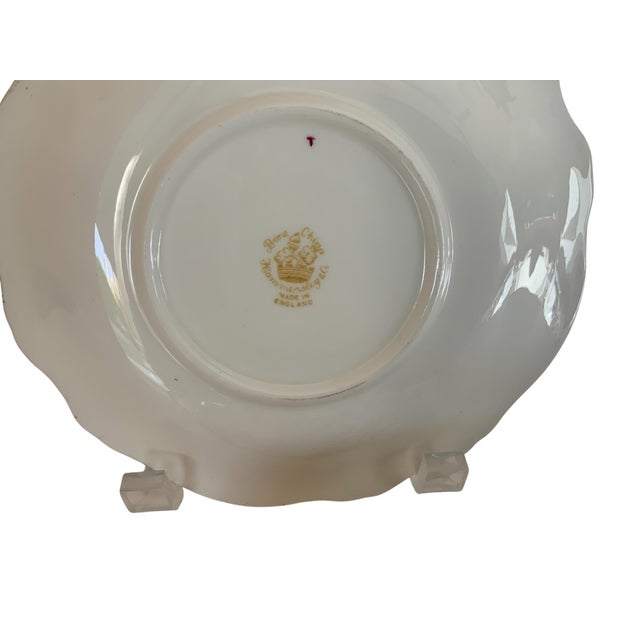 Hammersley Vintage Hammersley "Queen Anne" Bone China Flat Cream Soup Bowl & Saucer England 1940s-1950s For Sale - Image 4 of 5