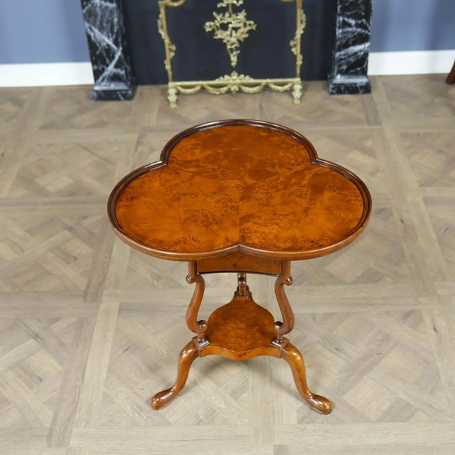 Traditional Burled Clover Table For Sale - Image 10 of 12