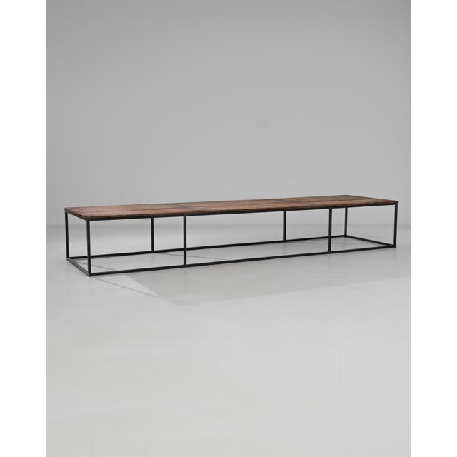 1950s Vintage Wood and Metal Coffee Table For Sale - Image 5 of 6