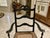 Black Antique Art Nouveau Ladderback Black Dining Side Desk Hall Arm Chair W/Cane Seat 41“ Tall For Sale - Image 8 of 9