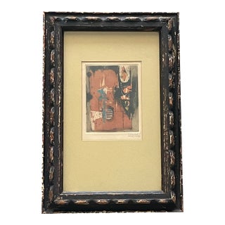 Johnny Friedlaender, Original Aquatint Etching, Mid 20th Century - Rare Small Format, Signed For Sale