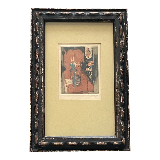 Johnny Friedlaender, Original Aquatint Etching, Mid 20th Century - Rare Small Format, Signed For Sale