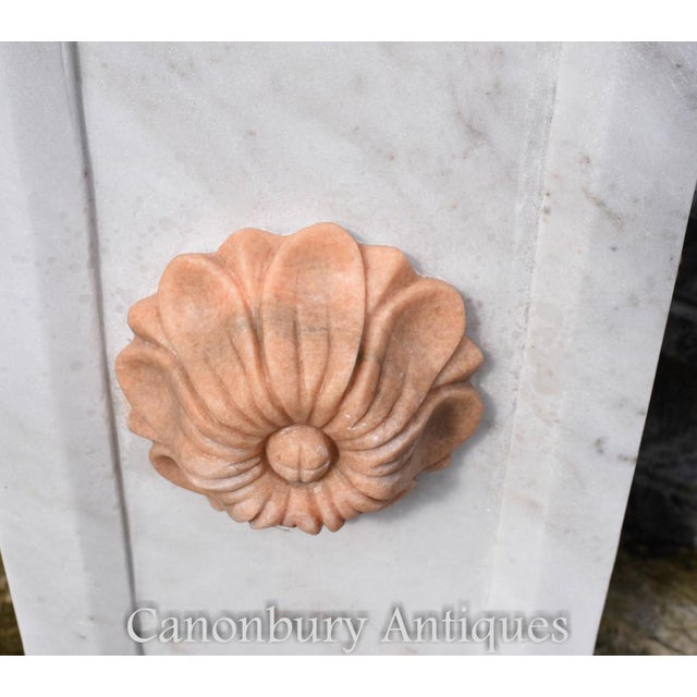 Stone Italian Marble Pedestal Column Tables, Set of 2 For Sale - Image 7 of 8