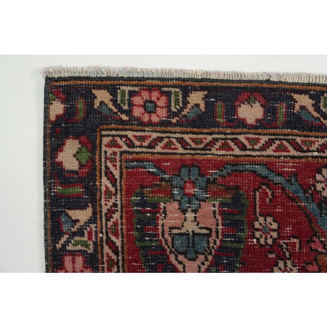1970s Vintage Persian Handmade Wool 9x13 Red Area Rug For Sale - Image 10 of 11