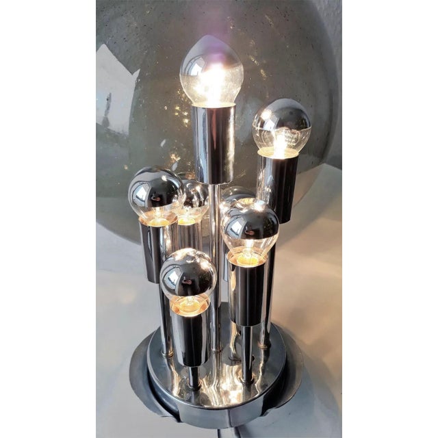 Sputnik Smoked Glass Ball Pendant Lamp from Doria Leuchten, Germany, 1960s For Sale - Image 10 of 17