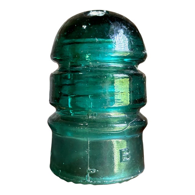 Antique Brookfield Glass Company CD 145 Beehive Aqua Blue Glass Insulator For Sale