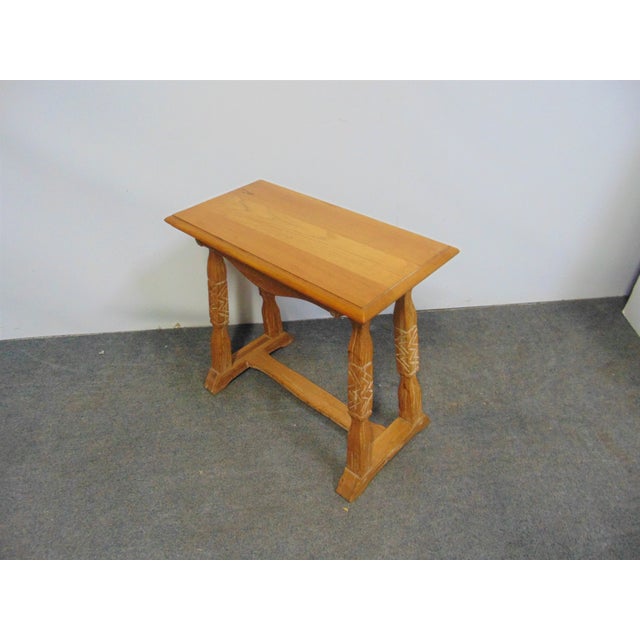 MidCentury Ranch Oak Carved Side Table Chairish