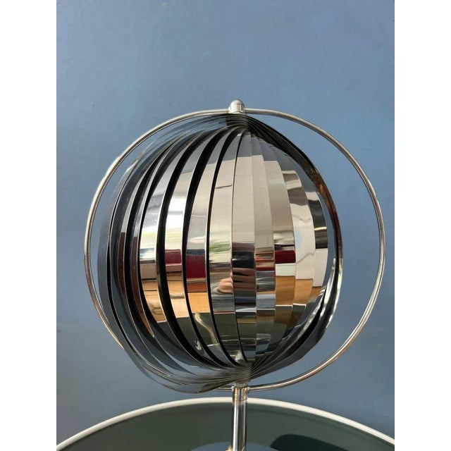 Silver Metal Trumpet Uplighter Cup Table Lamp For Sale - Image 9 of 11