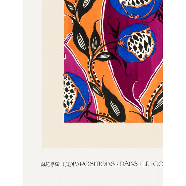 Not Yet Made - Made To Order Flower Pochoir Pattern, Art Nouveau Oriental Design, Vintage Art Print Reproduction, 18″ × 24″ For Sale - Image 5 of 7