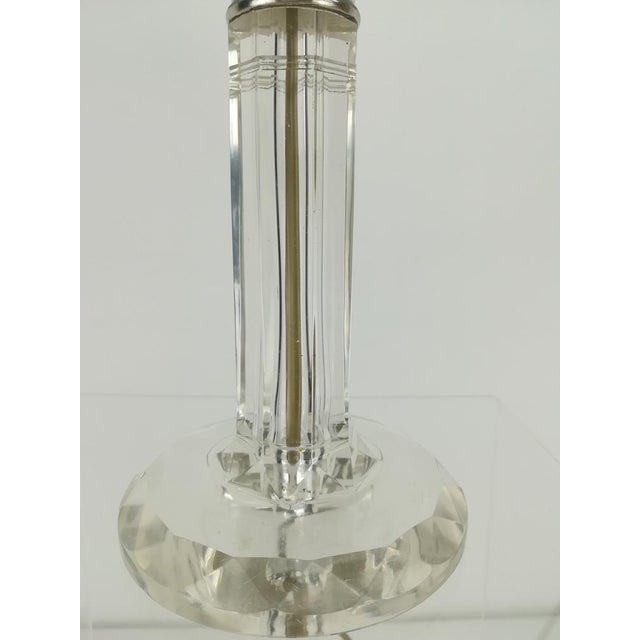 Art Deco Table Lamp Ground Glass with Fabric Screen, 1920s For Sale - Image 3 of 8