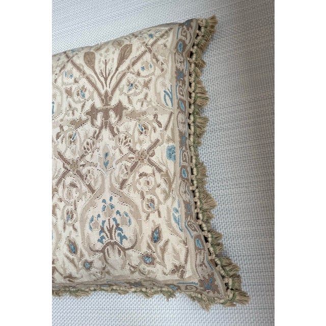 2000 - 2009 Antique Aubusson and Velvet Pillow For Sale - Image 5 of 7