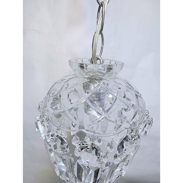 Vintage Glass Dish Basket Chandelier For Sale In New York - Image 6 of 8