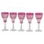 1940s Bohemian Pink Crystal Wine Glasses with Cut Decoration, 1940s, Set of 5 For Sale - Image 5 of 5