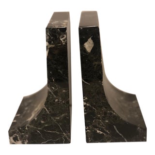 Sloped Marble Bookends - a Pair For Sale