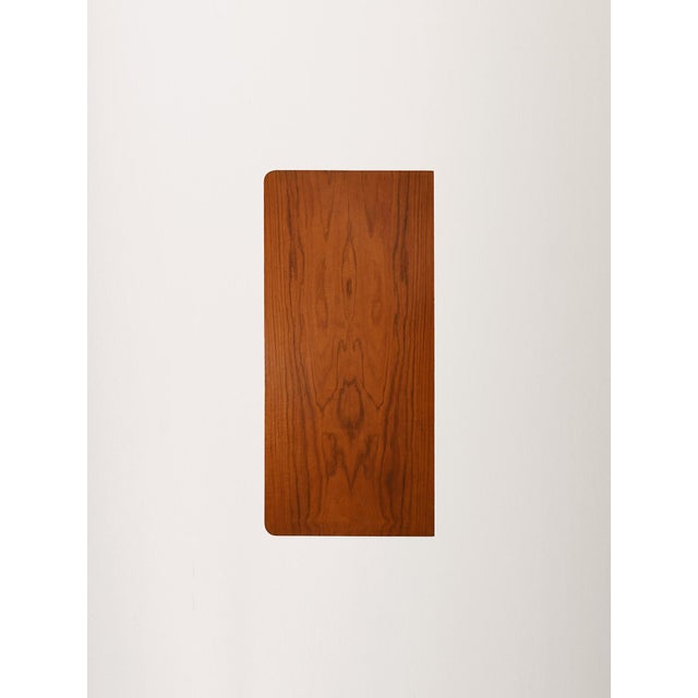 Brown Scandinavian Teak Chest of Drawers with Brass Inserts, 1950s For Sale - Image 8 of 9