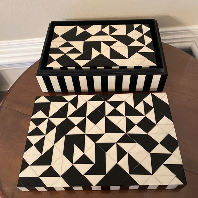 Art Deco Art Deco Style Geometrical Nesting Box- a Pair For Sale - Image 3 of 8