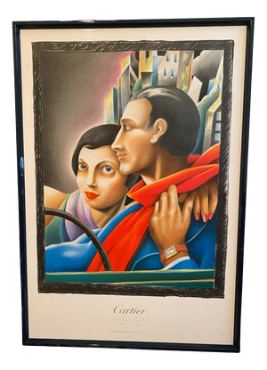 Framed Cartier Joailliers Numbered Lithographic Poster, 1985