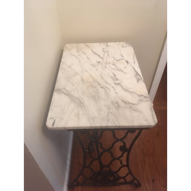 Marble Top Singer Sewing Machine Table Chairish