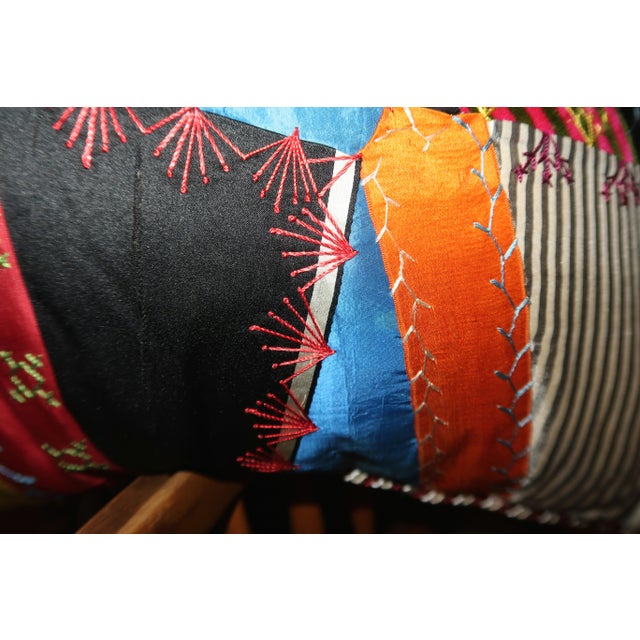 1870s Crazy Quilt Pillow 18 Inches 1 For Sale - Image 9 of 12