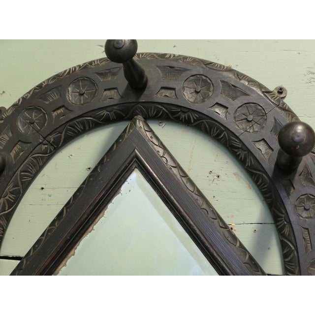 Gothic Horseshoe Coat and Tack Rack with Mirror For Sale - Image 5 of 8