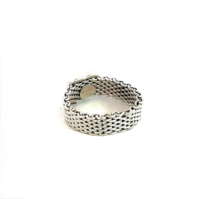 1990s 1990s Tiffany & Co Estate Somerset Heart Ring Size 5.5 Sterling Silver 6.5 mm For Sale - Image 5 of 10