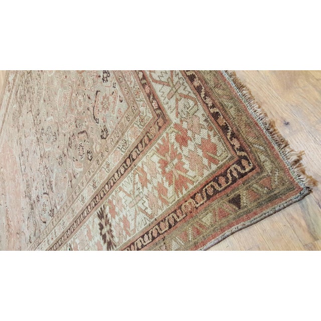 Brown Antique Gallery-Size Bijar Runner, Handmade Oriental Rug, Taupe, Terracotta For Sale - Image 8 of 10
