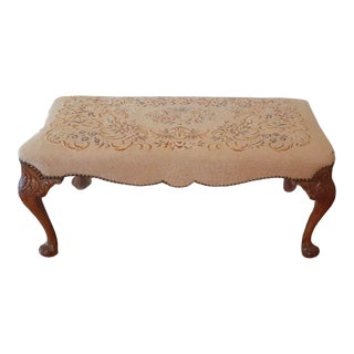 19th Century French Louis Aubusson Needlepoint Bench For Sale