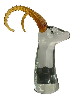 1950s Salviati Murano Antelope Head Italian Art Glass Figurine