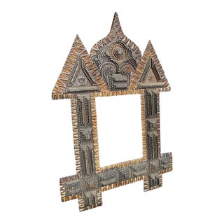 Black & Gilt Gothic Revival Tramp Art Frame With Masonic Eyes, C. 1880–1900 For Sale