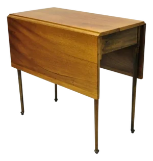 Antique American Colonial Cherry Wood Slender Leg Pembroke Lamp Side End Table