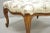 Vintage French Country Louis XV Carved Walnut Pink Floral Footstool Ottoman For Sale In Philadelphia - Image 6 of 10
