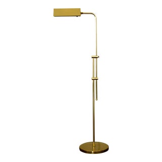 1970s Industrial Brass Pharmacy Floor Lamp For Sale
