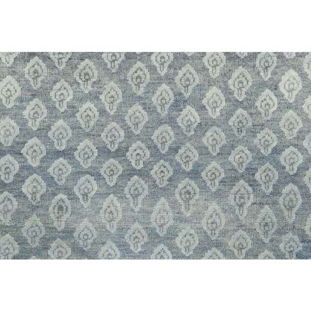 Rug & Kilim Contemporary Block Print Geometric Natural Silk Runner by Rug & Kilim, India For Sale - Image 4 of 8