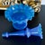 Victorian Boston & Sandwich Glass Co. Antique Blue Glass Epergne – Victorian Flower Vase, Circa 1860 For Sale - Image 3 of 6