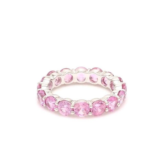 Natural 4.12 cts pink sapphire ring in 14k gold For Sale - Image 17 of 18